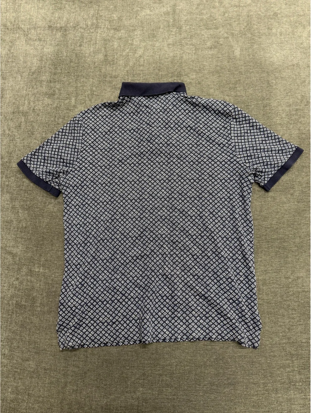Polo Ralph Lauren Classic Fit Navy Patterned Polo Shirt Size M